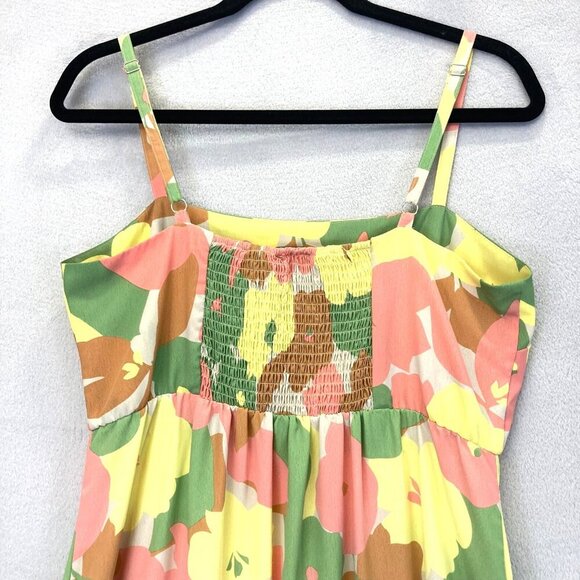 Social Standard SANCTUARY Smocked Midi Dress Large L Fiesta Pastel Floral EUC - Picture 9 of 15